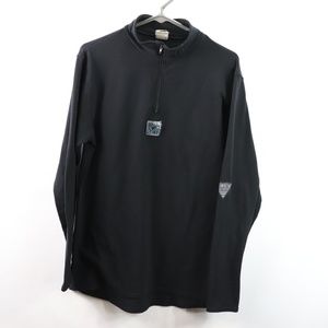 Vtg 90s Asics Mens Medium Half Zip Sweater Black